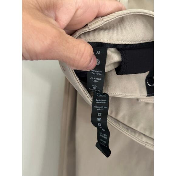 Lululemon Men's Cream tan ABC Pants Size 33 - Picture 6 of 9